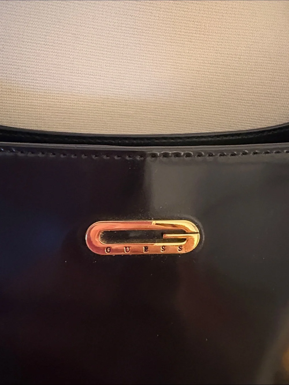 Guess Black Shoulder Bag with Gold Hardware